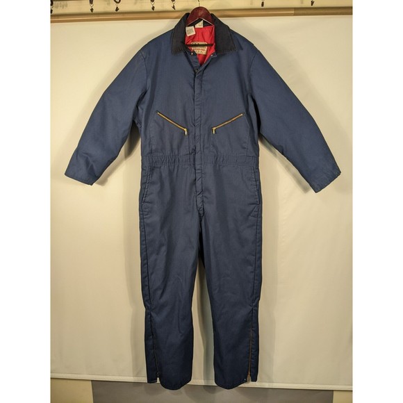 Vintage 2XL Tall Insulated Walls Mens Coveralls Blizzard Pruf Chest 50-52 Blue - Picture 11 of 15